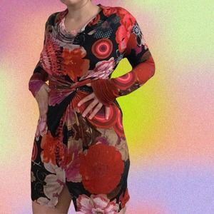 Red floral desigual dress